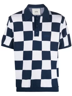 Herren ARTE Geometrisch Gemustertes Poloshirt