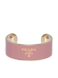 Damen Prada Emaillierte Armspange Mit Logo-Print