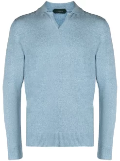 Herren Zanone Poloshirt Mit Offenem Kragen