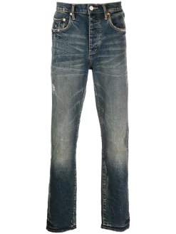 Herren Purple Brand Ausgeblichene Straight-Leg-Jeans