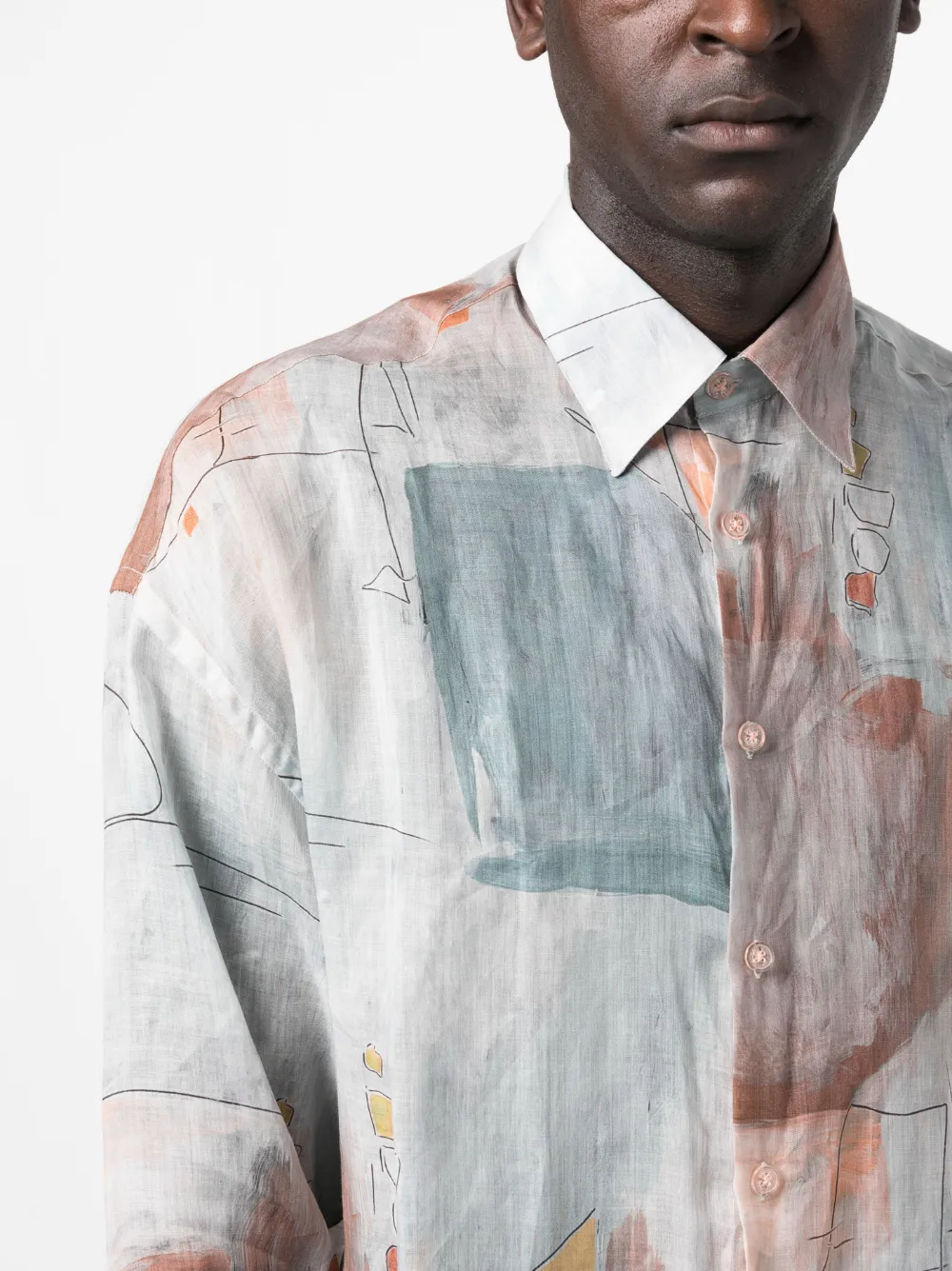 Herren Costumein Hemd Mit Abstraktem Print 5 Herren Costumein Hemd Mit Abstraktem Print – Bild 5