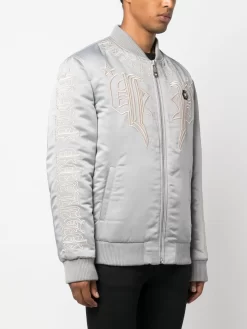 Herren Philipp Plein Bomberjacke Mit Logo-Applikation -Modekollektions geschäft 19905318 50218608 1000