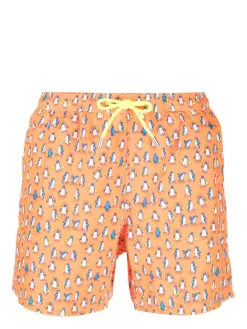 Herren MC2 Saint Barth Badeshorts Mit Pinguin-Print