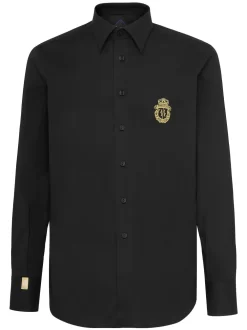 Herren Billionaire Gordon Crest-embroidered Poplin Shirt