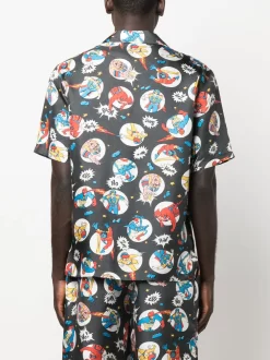 Herren Moschino Seidenhemd Mit Comic-Print -Modekollektions geschäft 19935700 44821850 1000