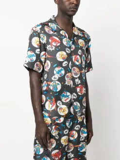 Herren Moschino Seidenhemd Mit Comic-Print -Modekollektions geschäft 19935700 44822441 1000