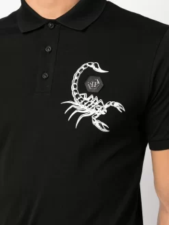 Herren Philipp Plein Poloshirt Mit Skorpion-Print -Modekollektions geschäft 19942903 45129173 1000