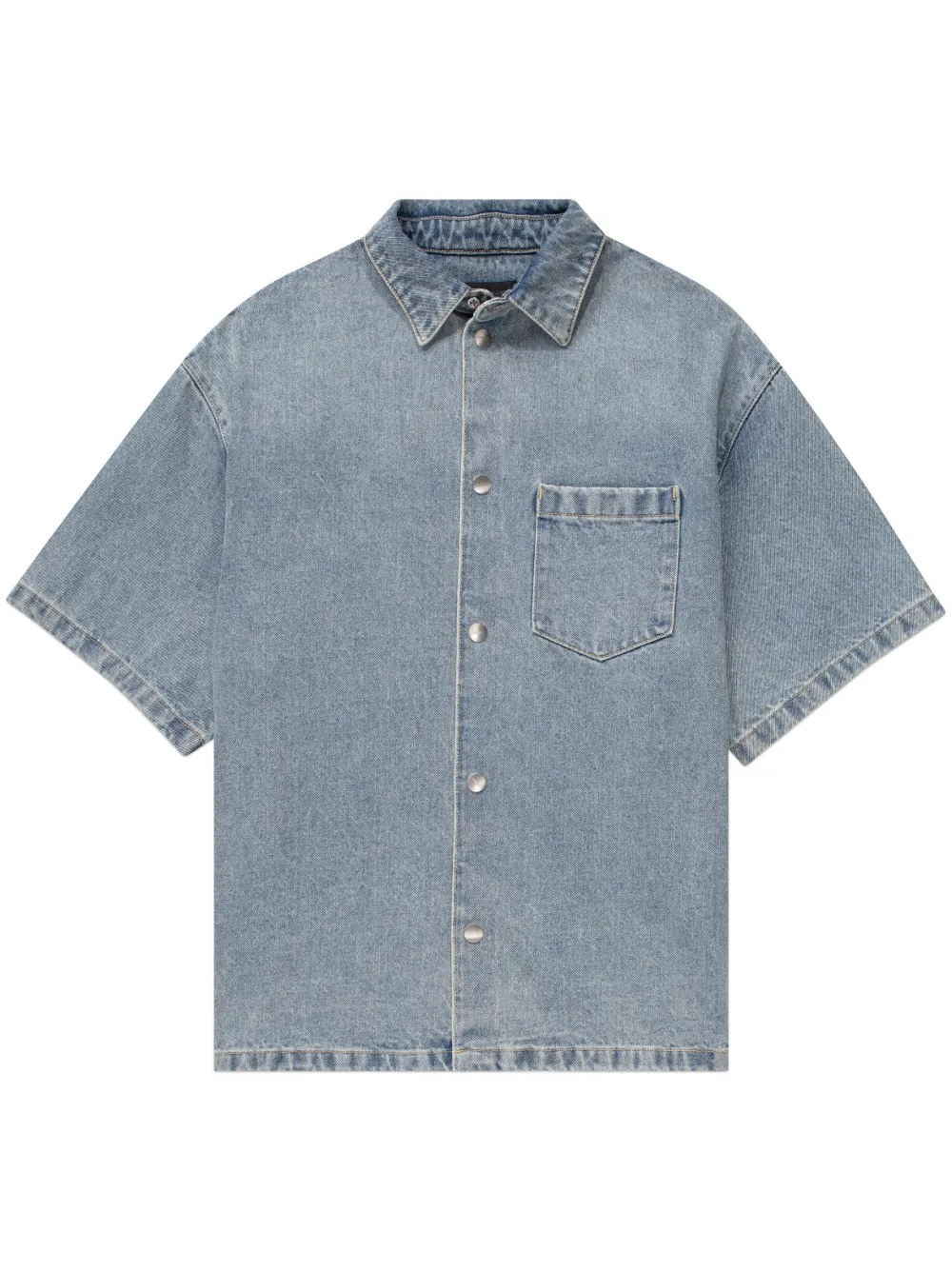 Herren Purple Brand Kurzärmelige Jeans-Hemdjacke 1 Herren Purple Brand Kurzärmelige Jeans-Hemdjacke