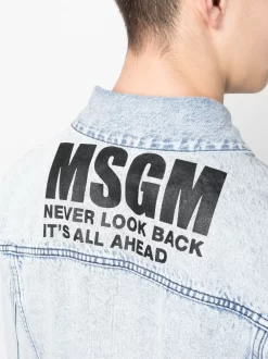 Herren MSGM Ausgeblichene Jeansjacke -Modekollektions geschäft 20055212 45203835 1000