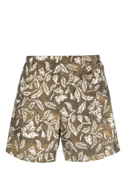 Herren C.P. Company Badeshorts Mit Botanischem Print
