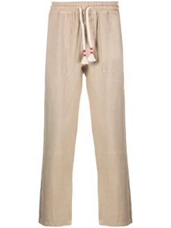 Herren MC2 Saint Barth Gerade Leinenhose Mit Kordelzug