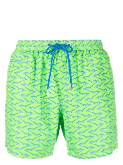 Herren MC2 Saint Barth Badeshorts Mit Hai-Print