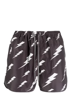 Herren Neil Barrett Badeshorts Mit Blitz-Print