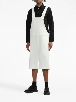 Herren Black Comme Des Garçons Cropped-Latzhose Mit Klettverschluss -Modekollektions geschäft 20171171 50248296 1000