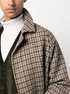 Herren Tagliatore Mantel Mit Hahnentrittmuster -Modekollektions geschäft 20227649 50214037 1000