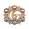 Damen Gucci Kristallverzierte Brosche Mit GG
