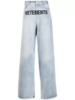 Herren VETEMENTS Baggy-Jeans Mit Logo-Print