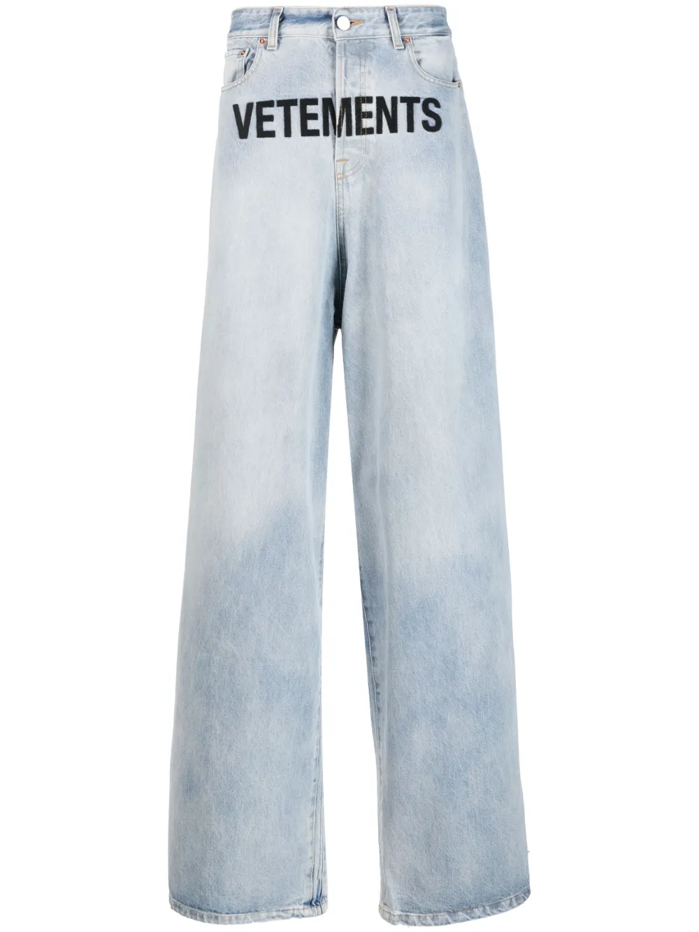 Herren VETEMENTS Baggy-Jeans Mit Logo-Print 1 Herren VETEMENTS Baggy-Jeans Mit Logo-Print