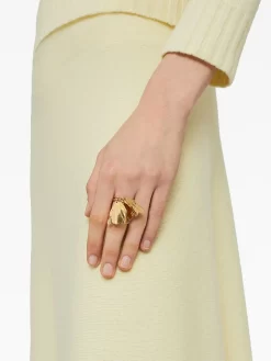 Damen Jil Sander Gehämmerter Ring -Modekollektions geschäft 20368181 50395278 1000