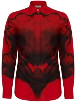 Herren Alexander McQueen Hemd Mit Ink Flower-Print