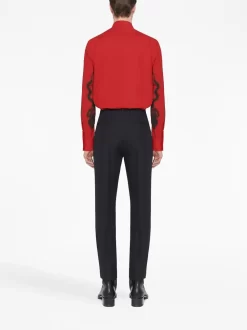 Herren Alexander McQueen Hemd Mit Ink Flower-Print -Modekollektions geschäft 20700271 50732721 1000