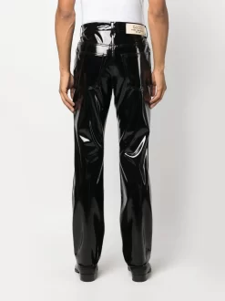 Herren Gucci Gerade Hose Aus Faux-Leder -Modekollektions geschäft 20842199 50776790 1000