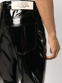 Herren Gucci Gerade Hose Aus Faux-Leder -Modekollektions geschäft 20842199 50776802 1000