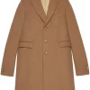Herren Gucci Einreihiger Mantel Aus Kamelhaar