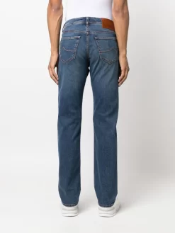 JACOB COHEN Herren Jacob Cohën Logo-patch Cotton Jeans -Modekollektions geschäft 20900200 50865804 1000