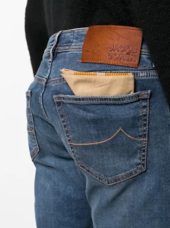 JACOB COHEN Herren Jacob Cohën Logo-patch Cotton Jeans -Modekollektions geschäft 20900200 50865815 1000